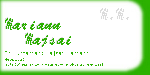 mariann majsai business card